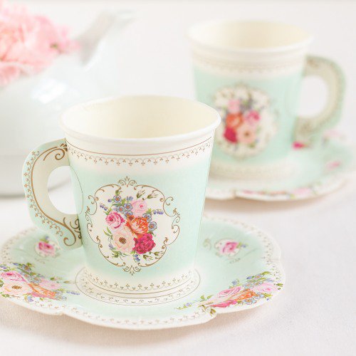 Paper Tea Cup & Saucer Set