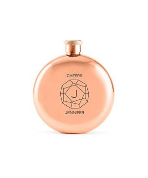 Personalized Polished Rose Gold Flask