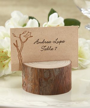 Rustic Real-Wood Place Card/Photo Holder (Set of 4)