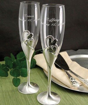 Sparkling Love Personalized Toasting Flutes
