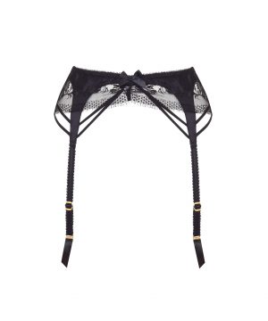 Agent Provocateur Tanya Suspender In Black Silk & Leavers Lace
