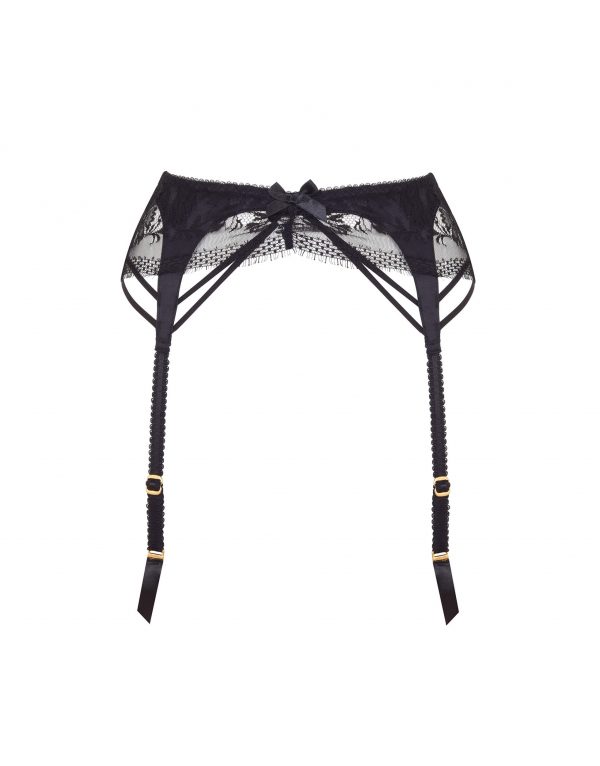 Agent Provocateur Tanya Suspender In Black Silk & Leavers Lace