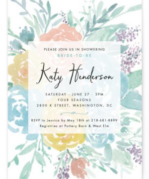 Among The Flowers Bridal Shower Invitations