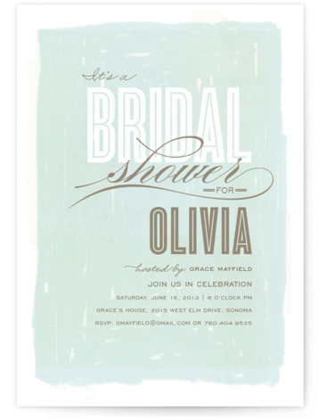 Aqueous Bridal Shower Invitations