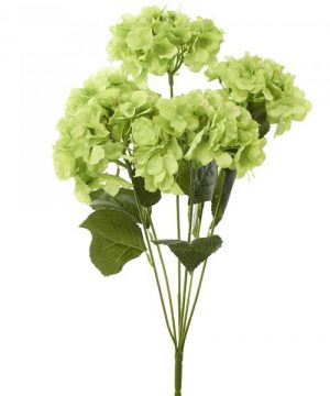 Artificial Hydrangea Bouquet 22½" - 24 Pieces - Apple Green