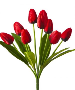 Artificial Large Bunch Tulip Flowers - 36 Pieces - Red
