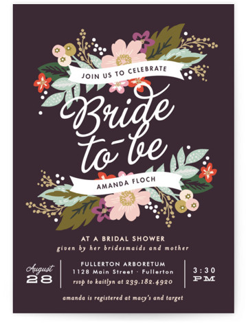 Banner Names Bridal Shower Invitations