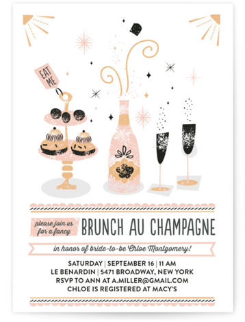 Brunch Au Champagne Bridal Shower Invitations