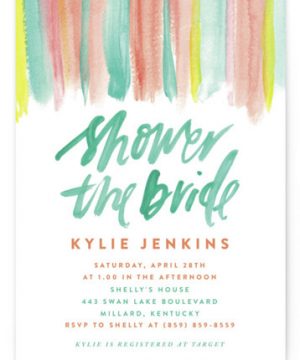 Colourful Banner Bridal Shower Invitations