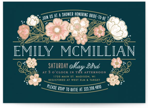 Country Florals Bridal Shower Invitations