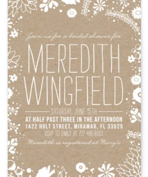 Craft And Florals Bridal Shower Invitations