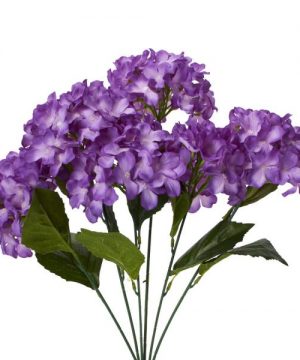 Decostar Artificial Hydrangea Bouquet 22½" - 24 Pieces - Purple