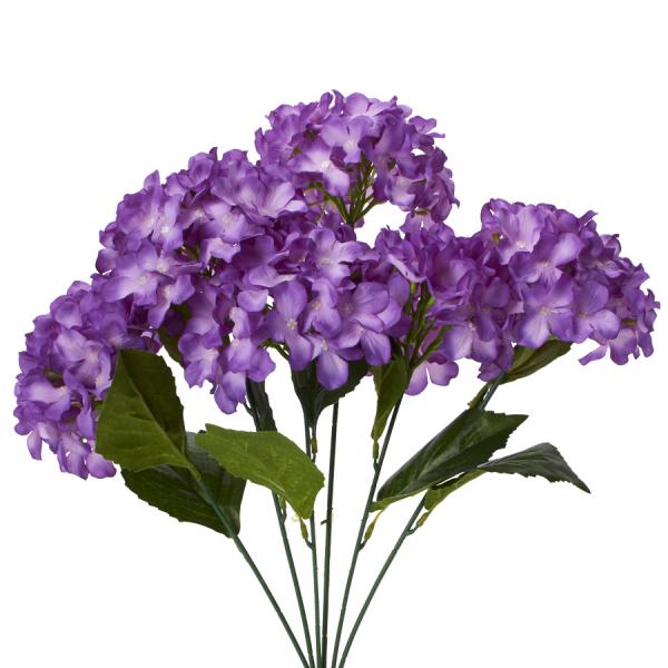 Decostar Artificial Hydrangea Bouquet 22½" - 24 Pieces - Purple