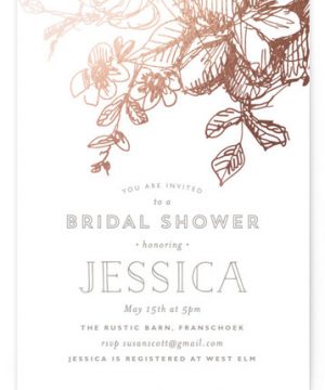 Elegance Illustrated Foil-Pressed Bridal Shower Invitations