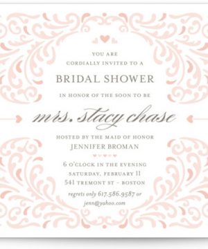 Elegant Piping Bridal Shower Invitations