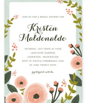 English Floral Garden Bridal Shower Invitations