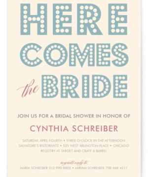 Float + Here Comes Bridal Shower Invitations
