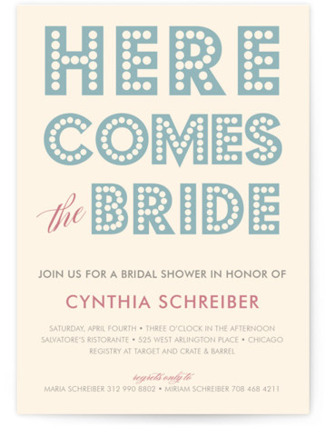 Float + Here Comes Bridal Shower Invitations