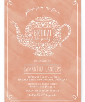 Floral Tea Bridal Shower Invitations