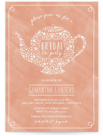 Floral Tea Bridal Shower Invitations