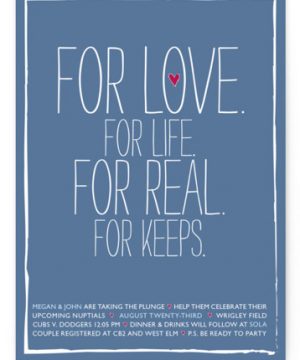 For Life For Love Bridal Shower Invitations