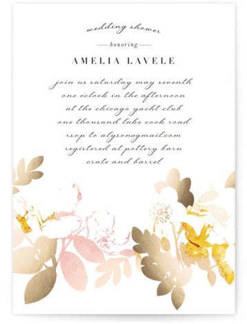 Gilded Rose Garden Foil-Pressed Bridal Shower Invitations