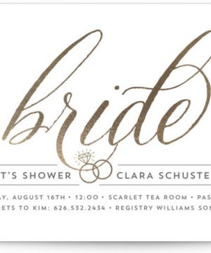 Golden Bride Bridal Shower Invitations