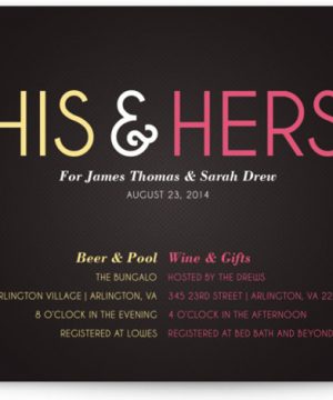 His And Hers Bridal Shower Invitations