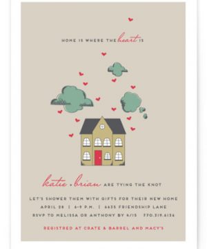 Home Is Where The Heart Is Bridal Shower Invitations