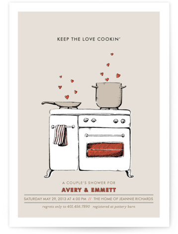 Keep The Love Cookin' Bridal Shower Invitations