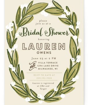 Laurel Wreath Bridal Shower Invitations