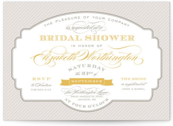 Lovely Label Bridal Shower Invitations