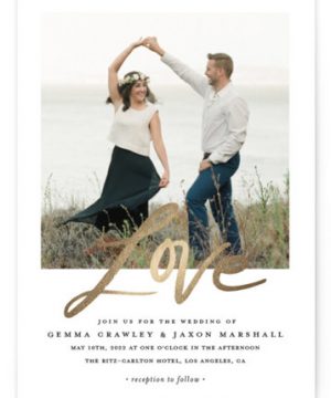 Lovely Script Foil-Pressed Wedding Invitations