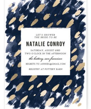 Midnight And Gold Bridal Shower Invitations