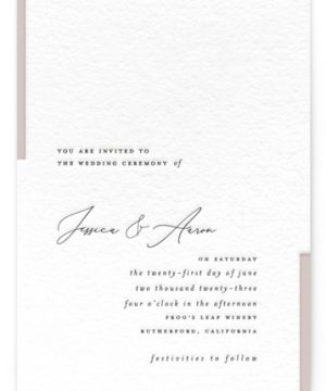 Minimal Letterpress Wedding Invitations