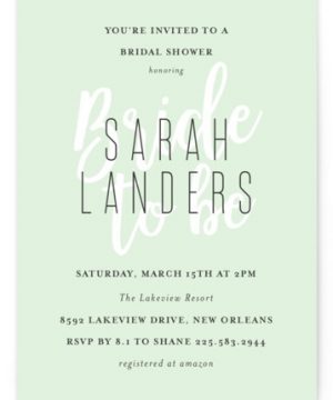 Modern Bride Bridal Shower Invitations