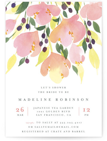 Pink Blossoms Bridal Shower Invitations