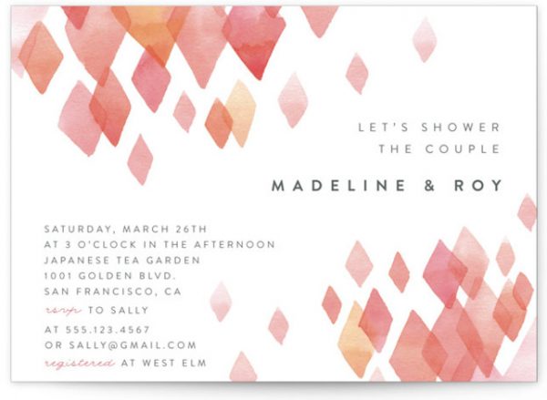 Pink Diamonds Bridal Shower Invitations