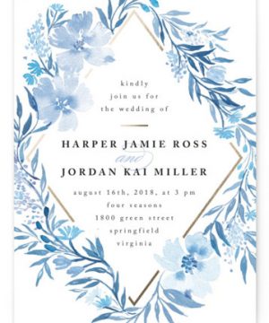 Poetic Blue Wedding Invitations