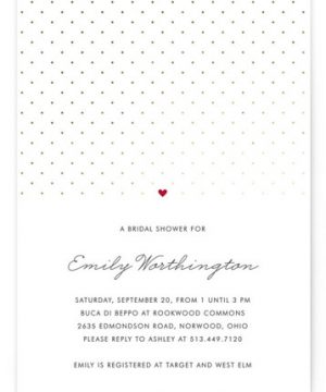 Polka Dot Foil-Pressed Bridal Shower Invitations