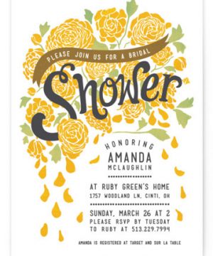 Raining Peonies Bridal Shower Invitations