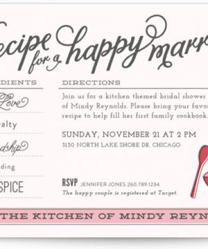 Recipe For Marriage Bridal Shower Invitations