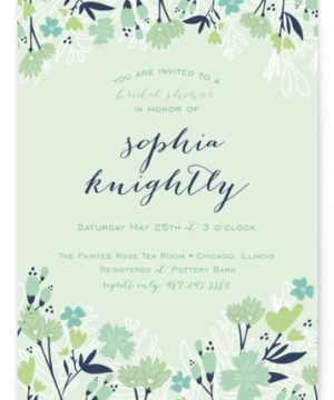 Sea Floral Bridal Shower Invitations