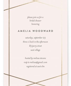 Simplicity Foil-Pressed Bridal Shower Invitations
