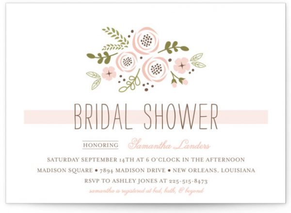Soft Florals Bridal Shower Invitations
