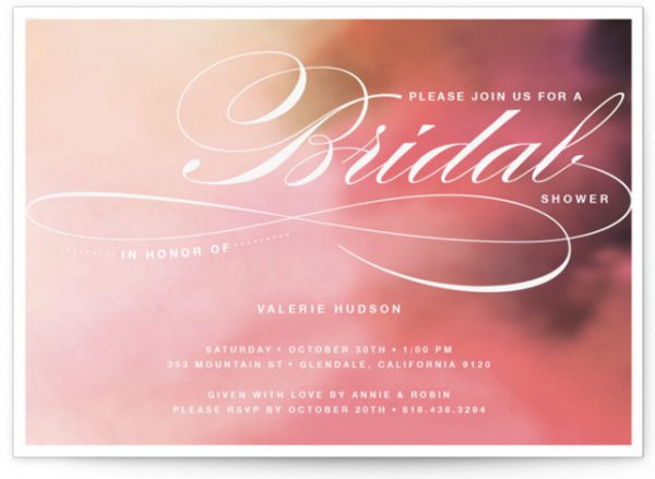 Soft Watercolor Bridal Shower Invitations