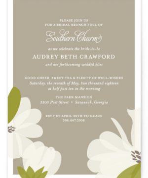 Southern Magnolia Bridal Shower Invitations