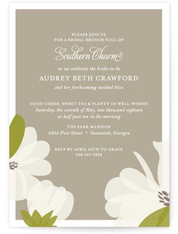 Southern Magnolia Bridal Shower Invitations