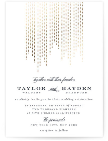 Sparkle Foil-Pressed Wedding Invitations