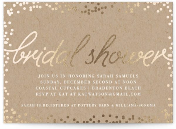 Starlight Foil-Pressed Bridal Shower Invitations